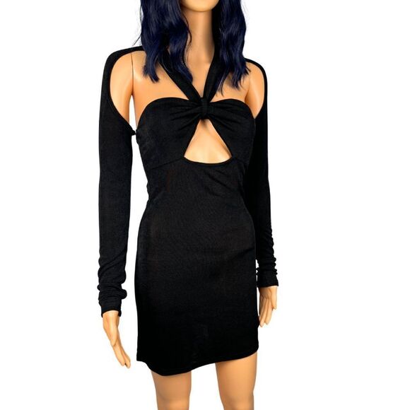 NWT Princess Polly Giovanni Mini Dress 6 Black Cutout Sexy Night Out Party Club - Picture 4 of 5